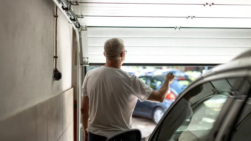 Residential garage door installation in Garland TX with safe overhead door setup and smart opener integration.