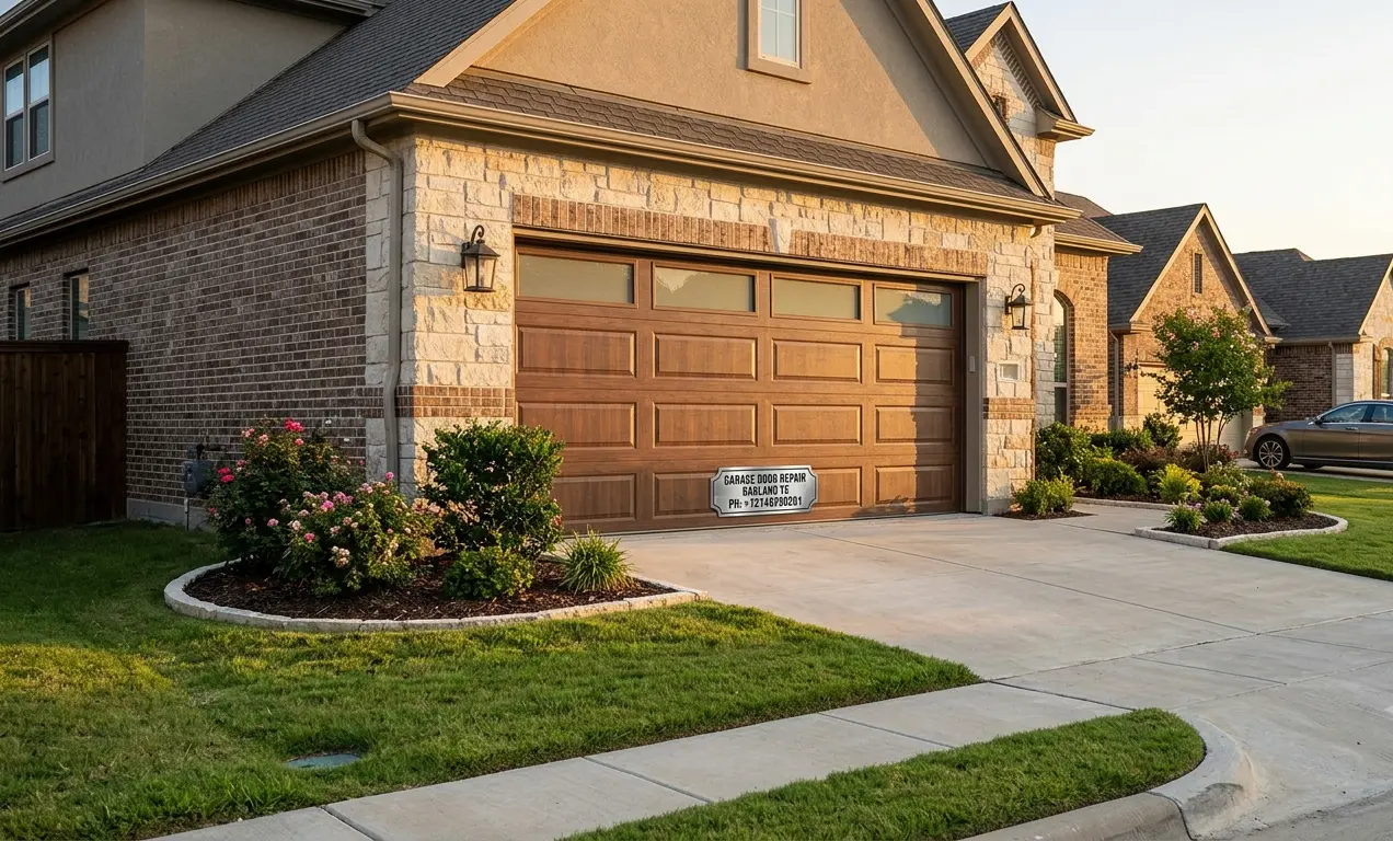 New insulated garage door improving home security and curb appeal