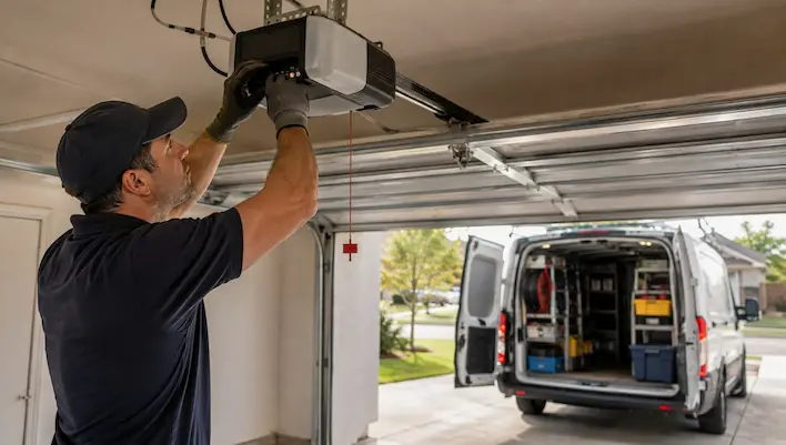 Garage door opener limit switch adjustment for a door that stops halfway in Garland TX