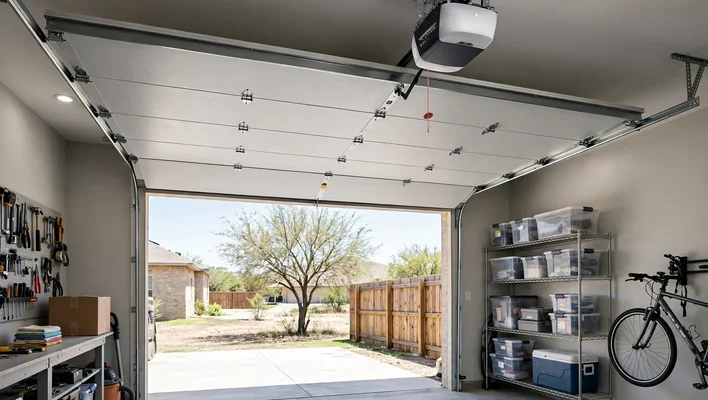 New garage door opener installed after repair in Spring Creek, Garland TX